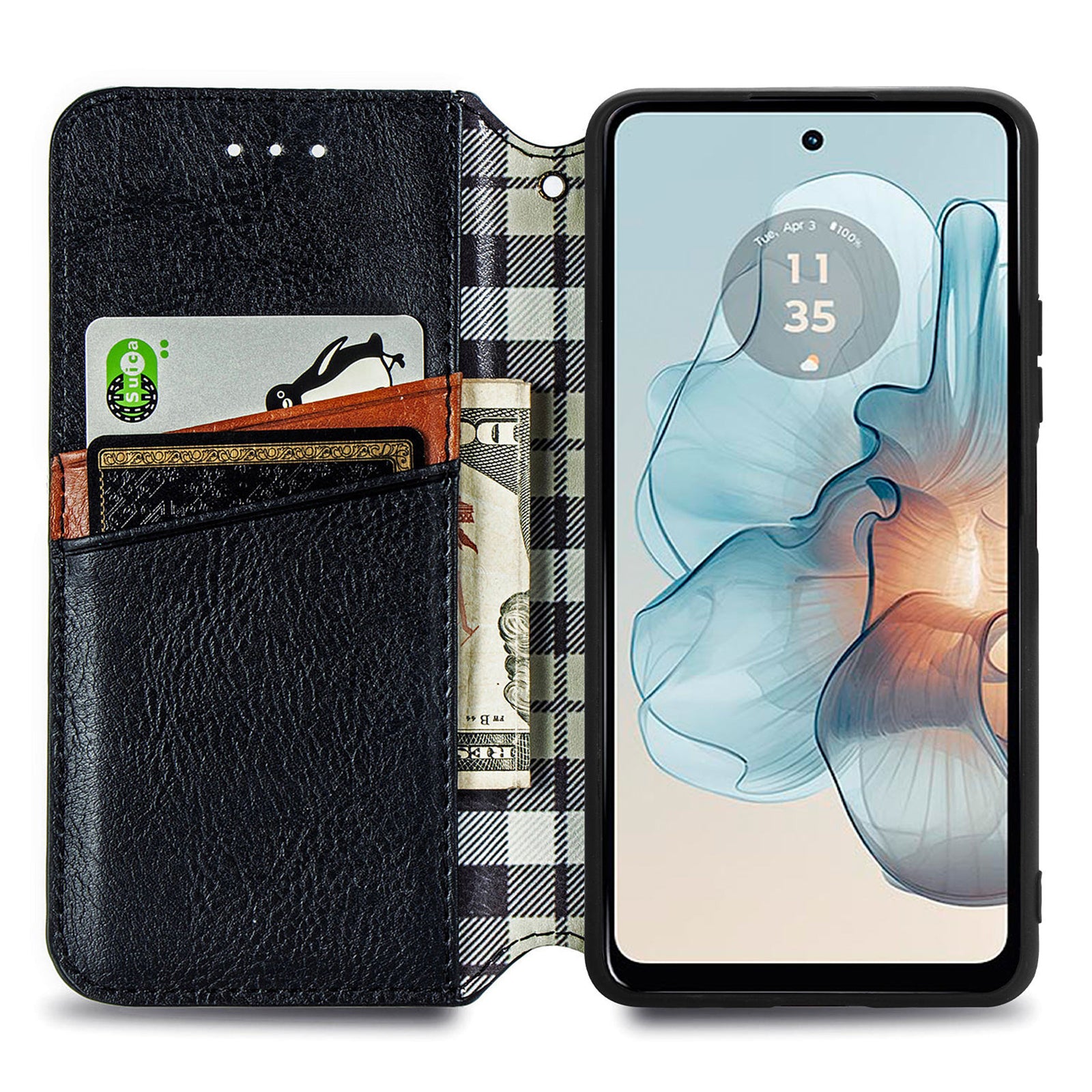 For Motorola Moto G24 Power Cell Phone Case Imprinted Folding Stand Leather Anti-drop Cover