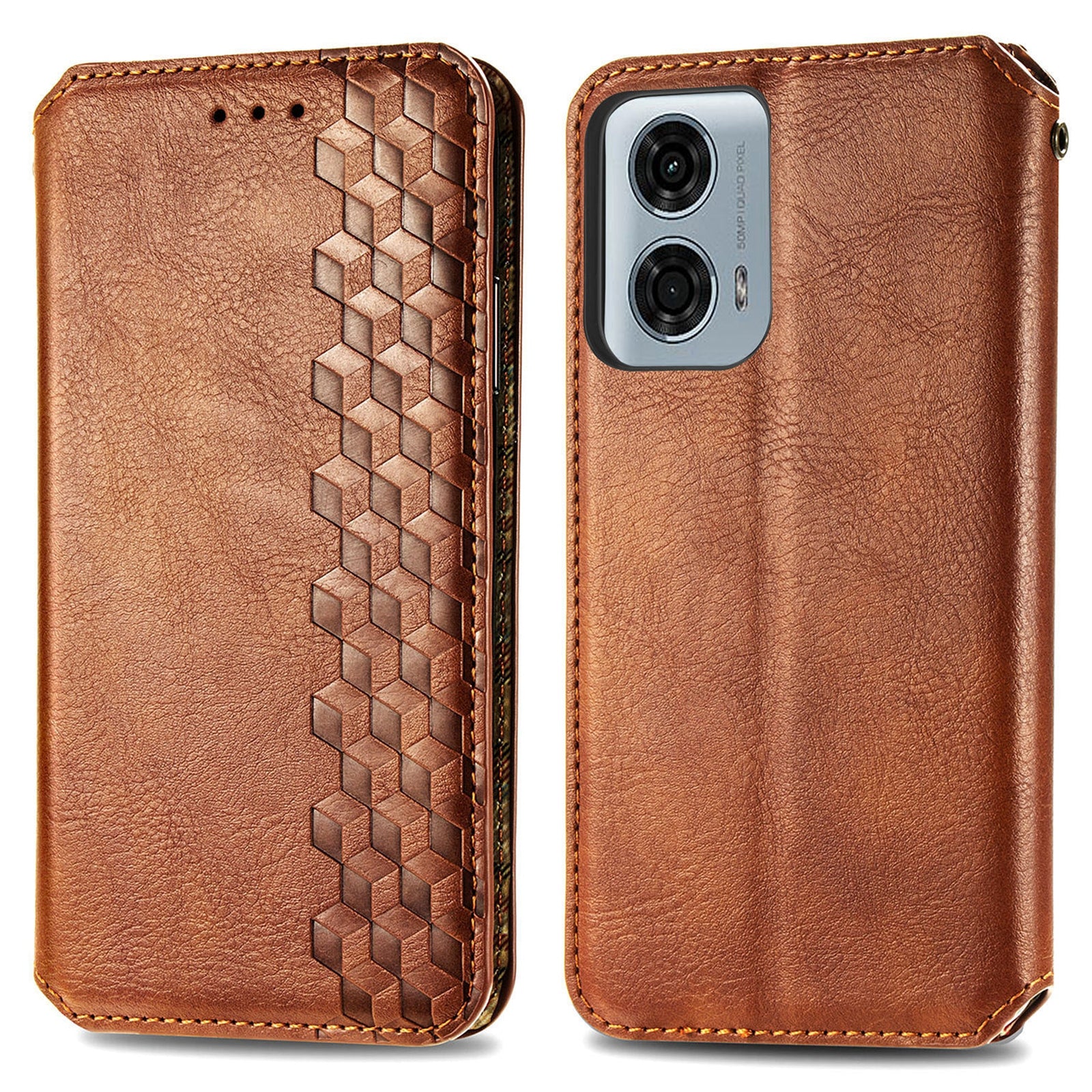 For Motorola Moto G24 Power Cell Phone Case Imprinted Folding Stand Leather Anti-drop Cover