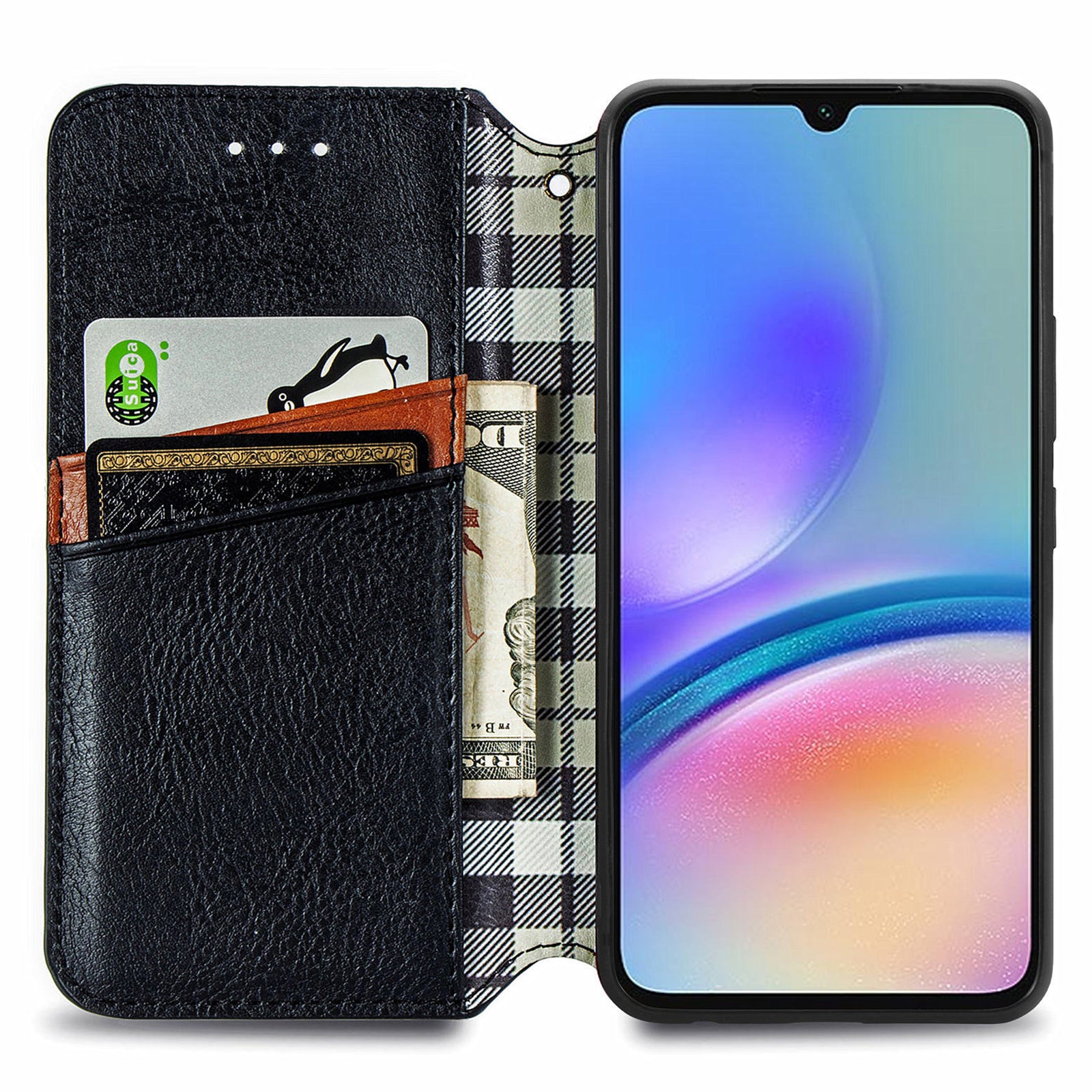 For Samsung Galaxy A05s 4G Leather Cover Imprinted Rhombus Wallet Phone Case