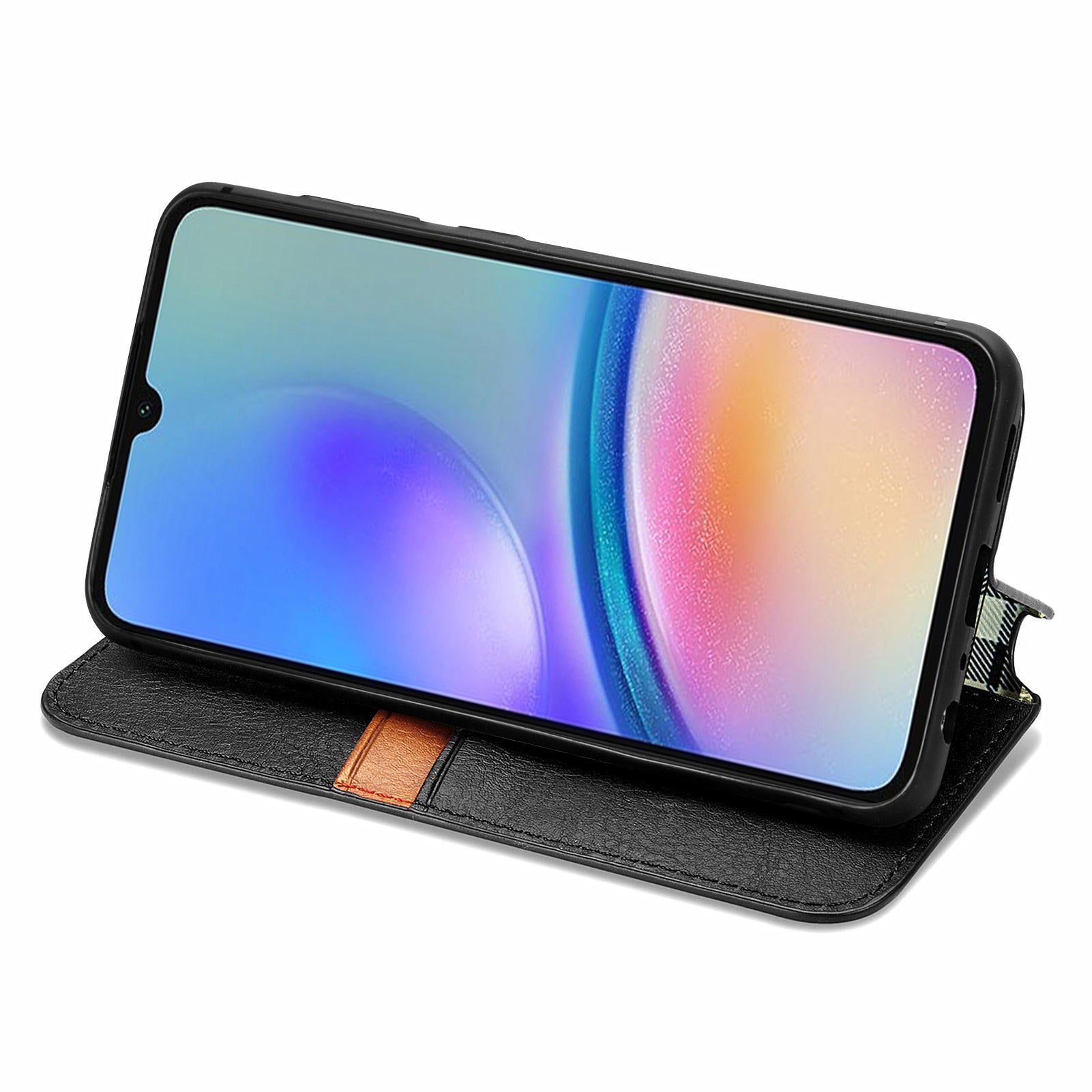 For Samsung Galaxy A05s 4G Leather Cover Imprinted Rhombus Wallet Phone Case