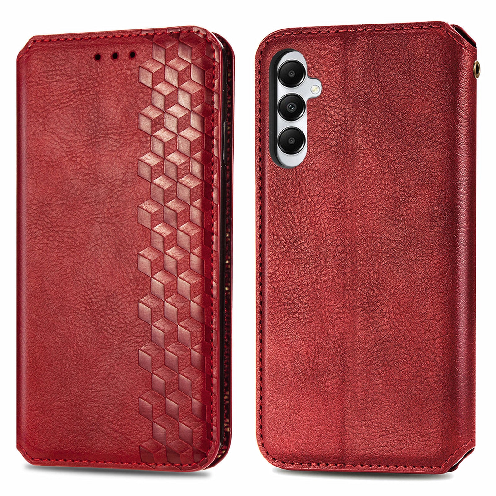 For Samsung Galaxy A05s 4G Leather Cover Imprinted Rhombus Wallet Phone Case