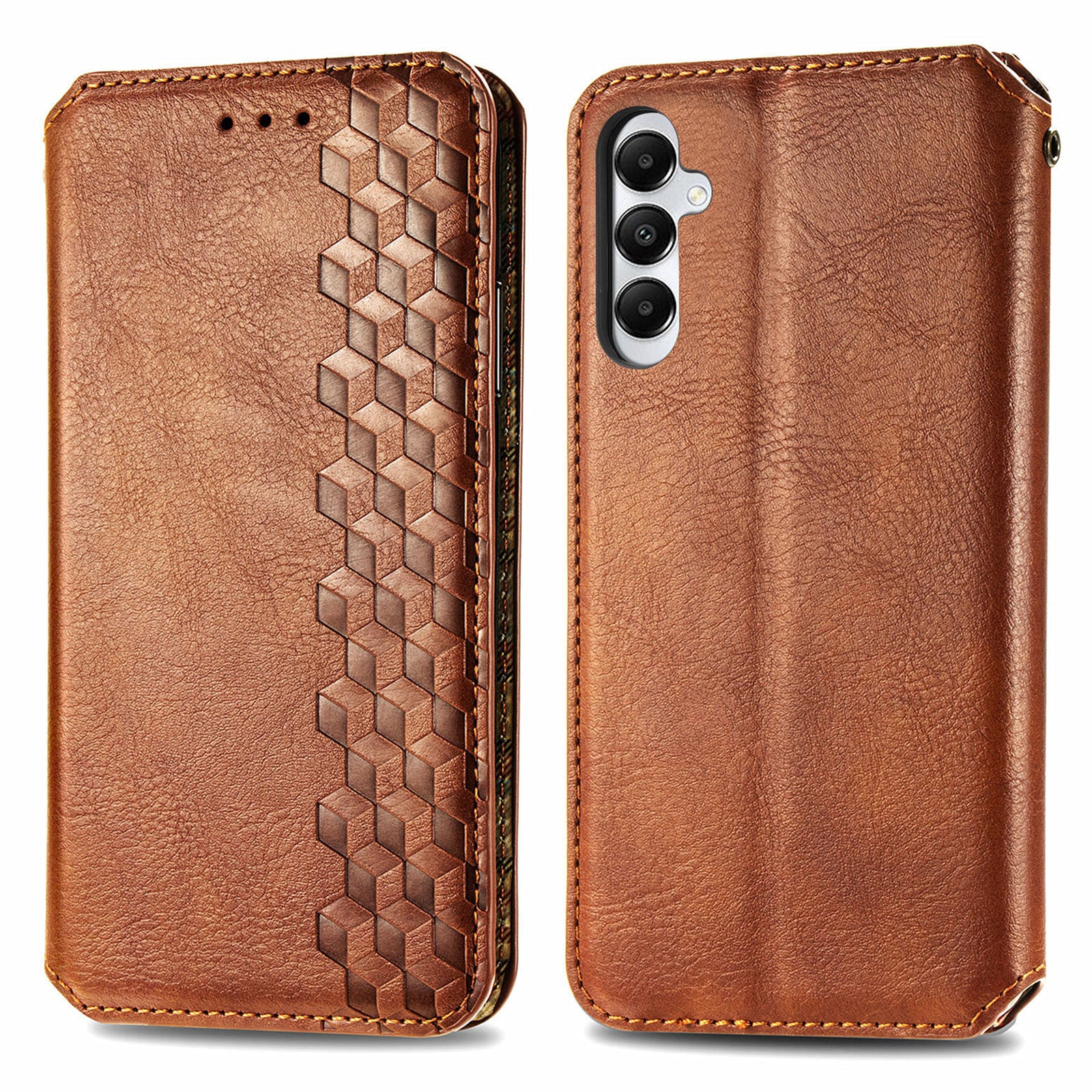 For Samsung Galaxy A05s 4G Leather Cover Imprinted Rhombus Wallet Phone Case