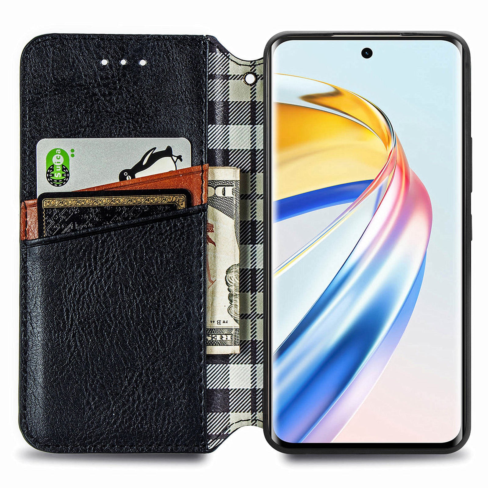 For Honor X9b 5G / Magic6 Lite 5G / X50 5G Case Magnetic PU Leather Rhombus Imprinted Phone Cover