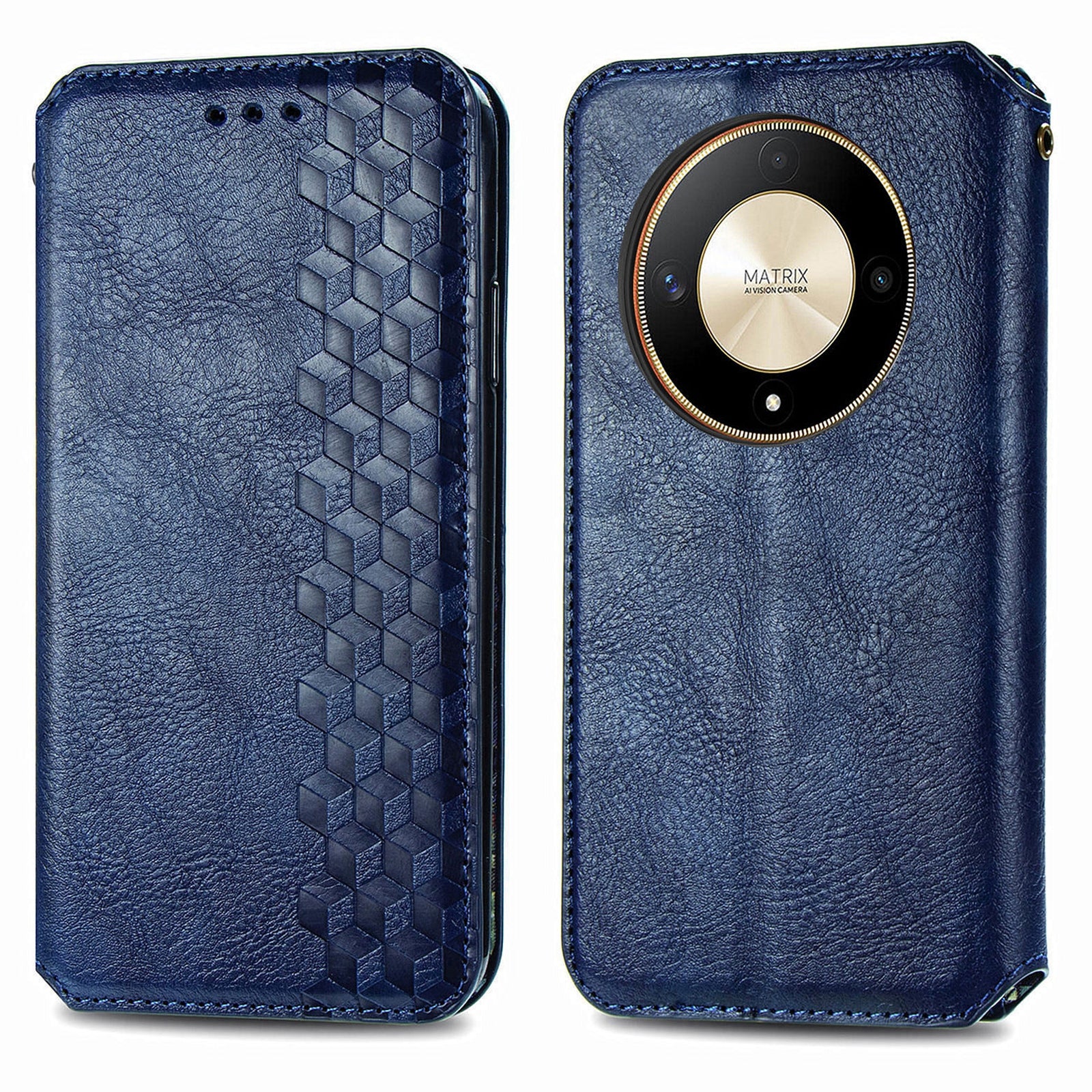 For Honor X9b 5G / Magic6 Lite 5G / X50 5G Case Magnetic PU Leather Rhombus Imprinted Phone Cover