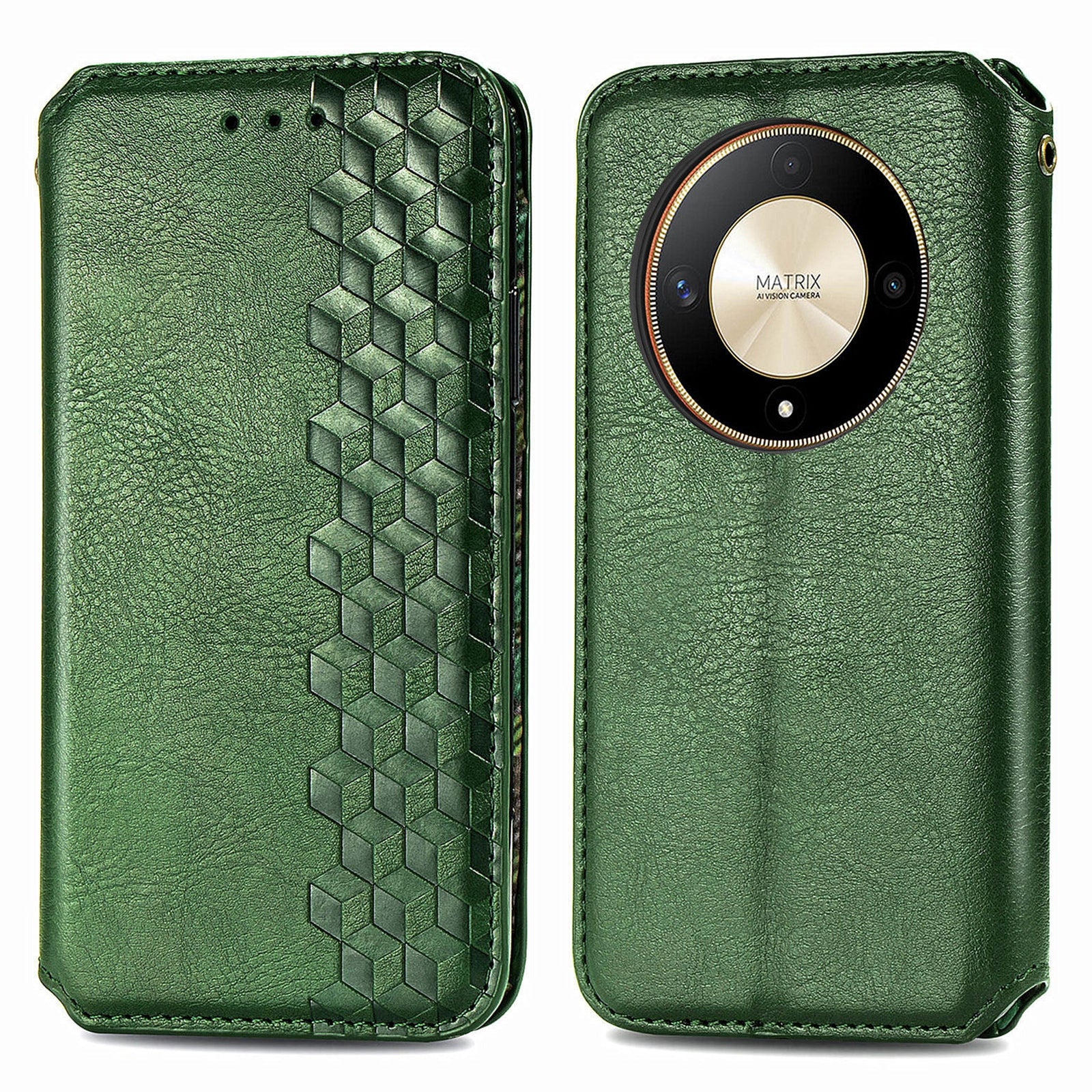 For Honor X9b 5G / Magic6 Lite 5G / X50 5G Case Magnetic PU Leather Rhombus Imprinted Phone Cover
