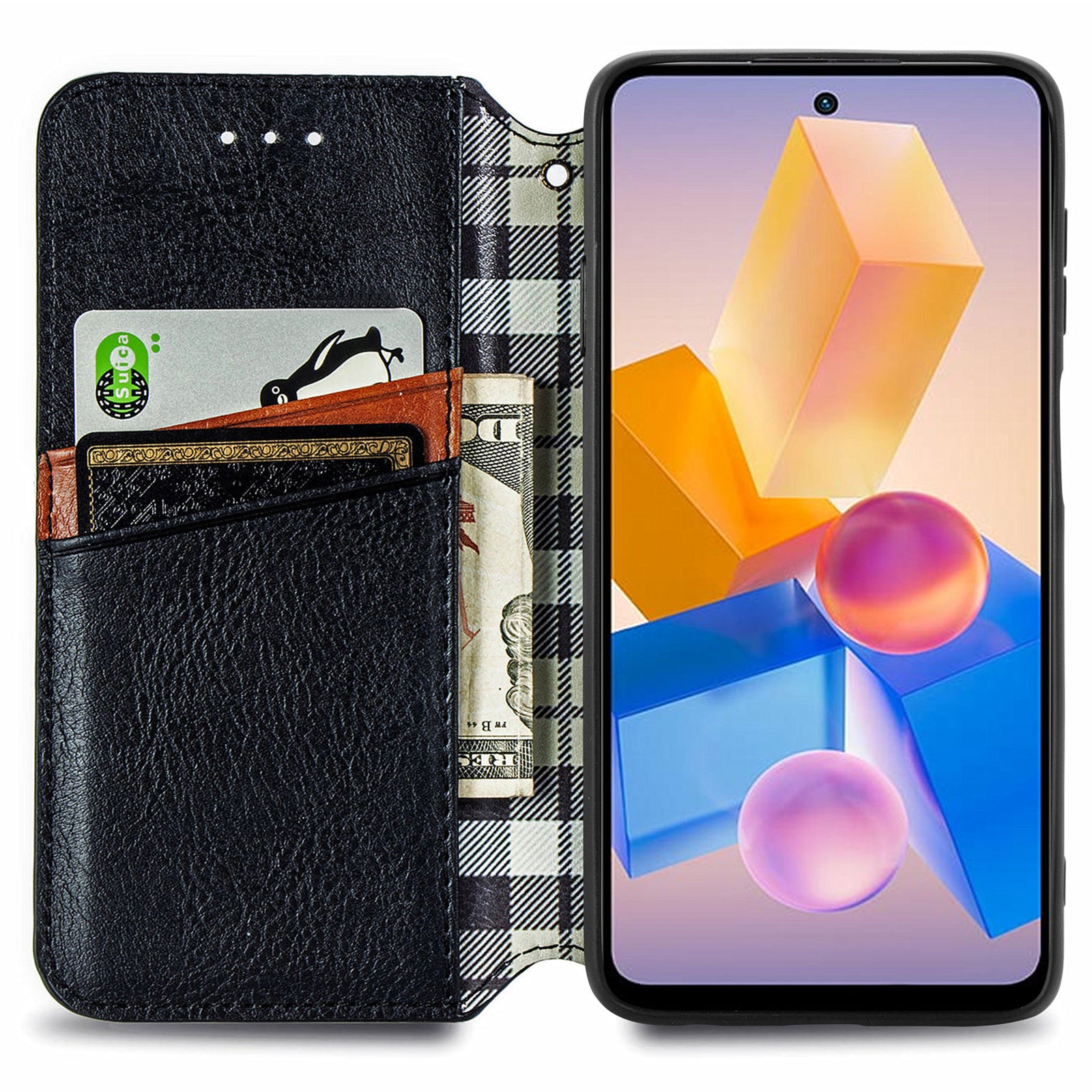 For Transsion Infinix Hot 40i Cell Phone Case Imprinted Rhombus Fit PU Leather Cover