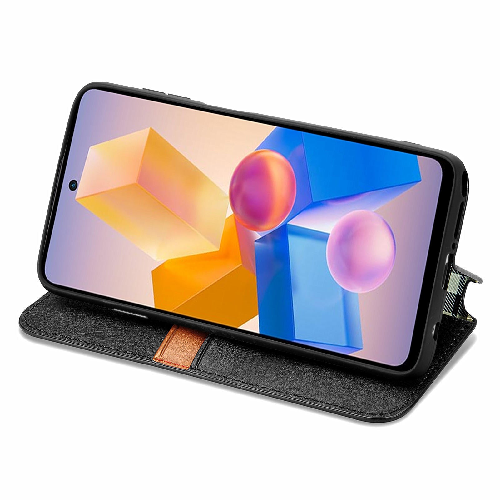 For Transsion Infinix Hot 40i Cell Phone Case Imprinted Rhombus Fit PU Leather Cover