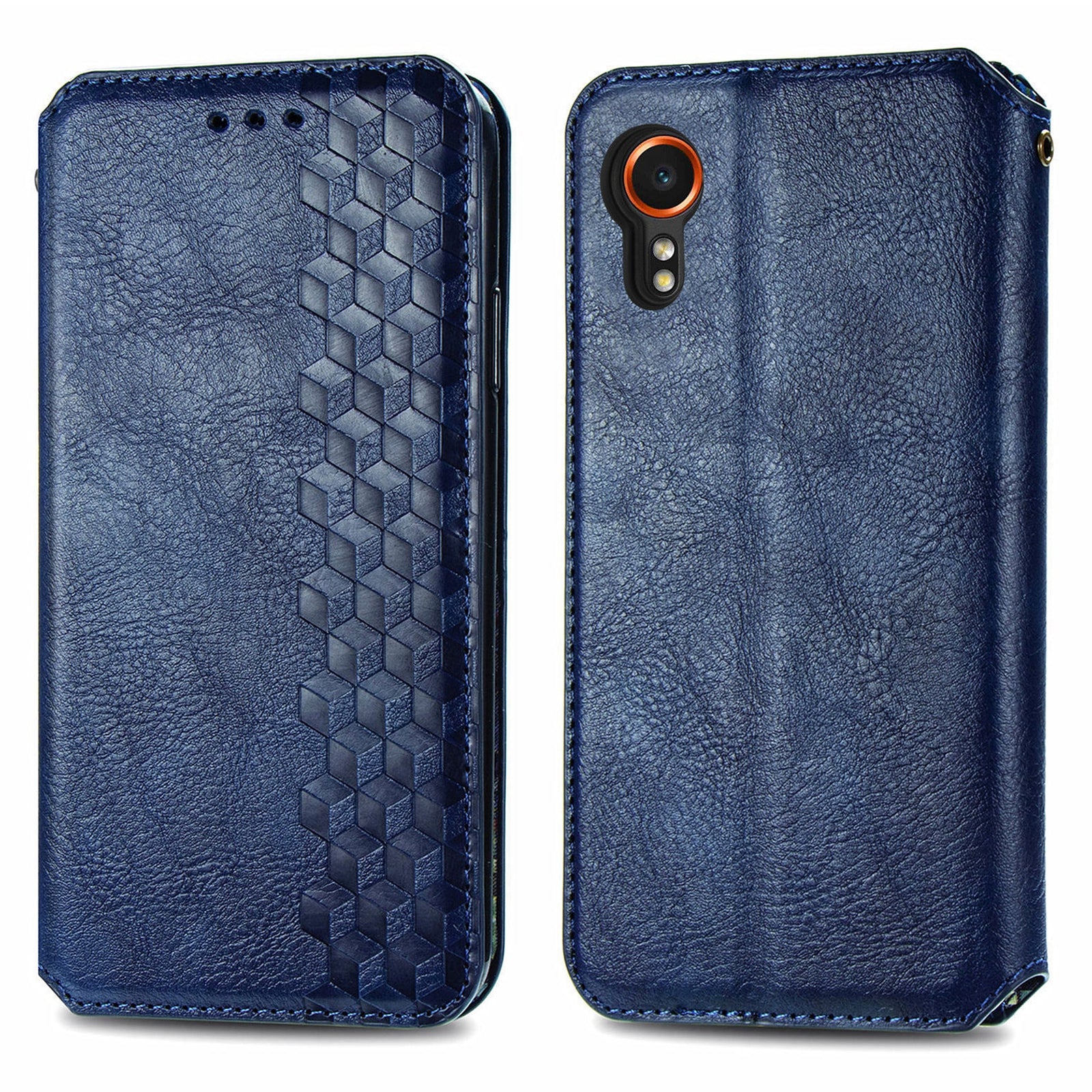 For Samsung Galaxy Xcover7 Cell Phone Case Imprinted Rhombus Leather Wallet Flip Cover