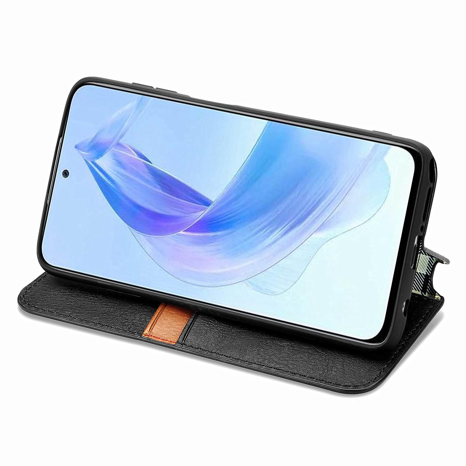 For Honor X50i 5G / 90 Lite 5G Cell Phone Case Imprinted Rhombus Pattern Folding Stand Cover