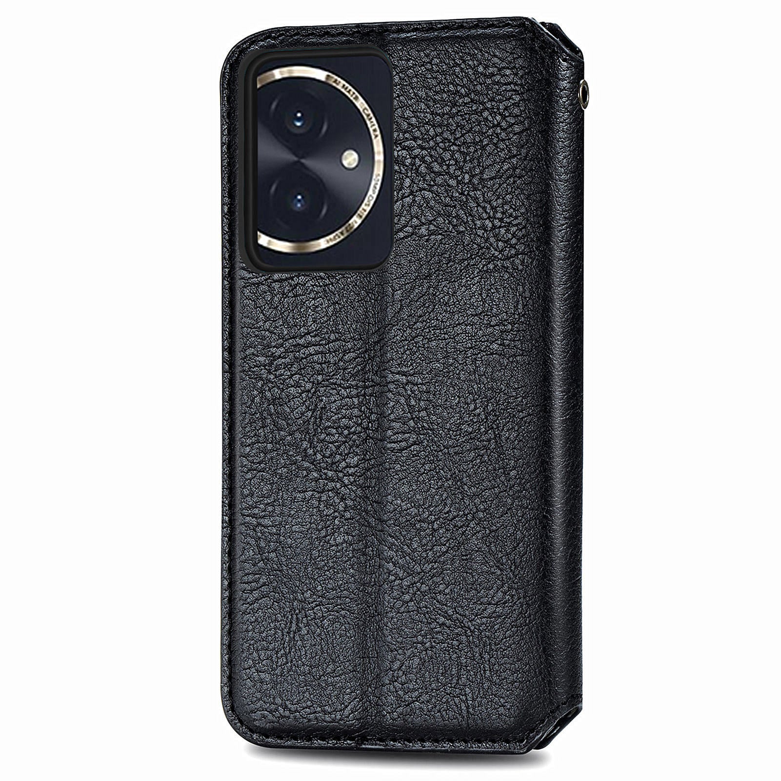 For Honor 100 5G Imprinted Rhombus Phone Case Slim-Fit PU Leather Wallet Flip Cover