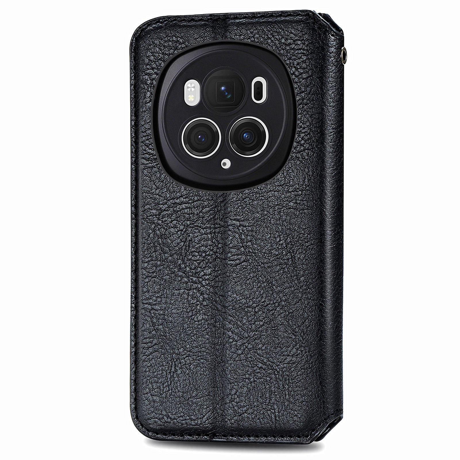 For Honor Magic6 Pro 5G PU Leather Shell Phone Stand Case Rhombus Imprinted Wallet Phone Cover