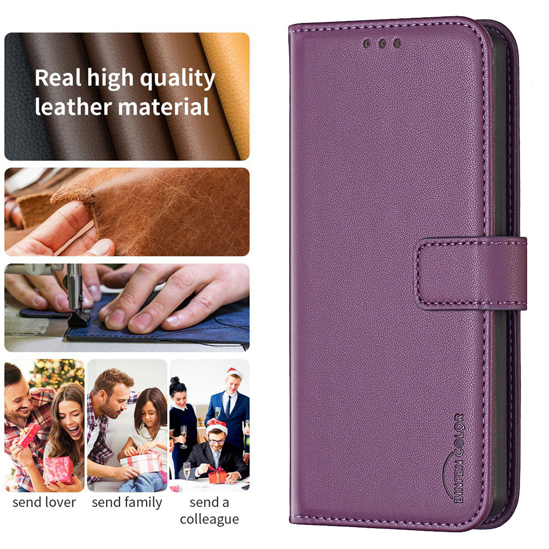 BINFEN COLOR BF17 For Sony Xperia 10 VI Case PU Leather Magnetic Buckle Flip Phone Cover