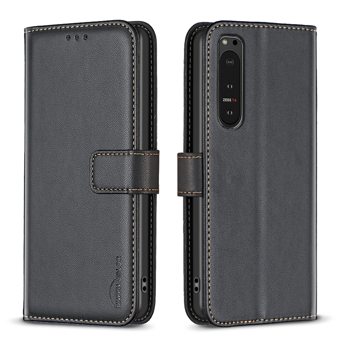 BINFEN COLOR BF17 For Sony Xperia 10 VI Case PU Leather Magnetic Buckle Flip Phone Cover