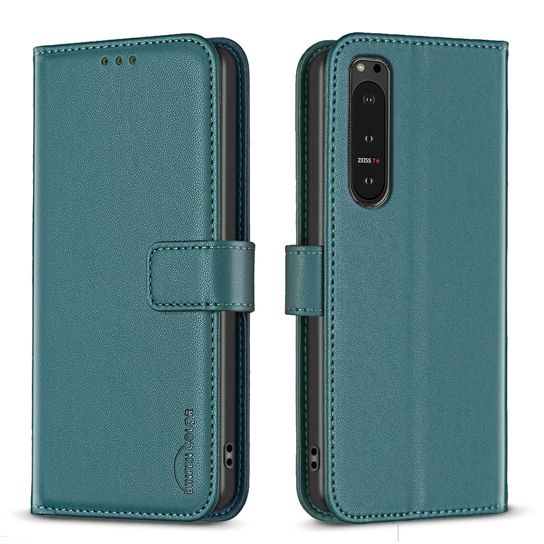 BINFEN COLOR BF17 For Sony Xperia 10 VI Case PU Leather Magnetic Buckle Flip Phone Cover
