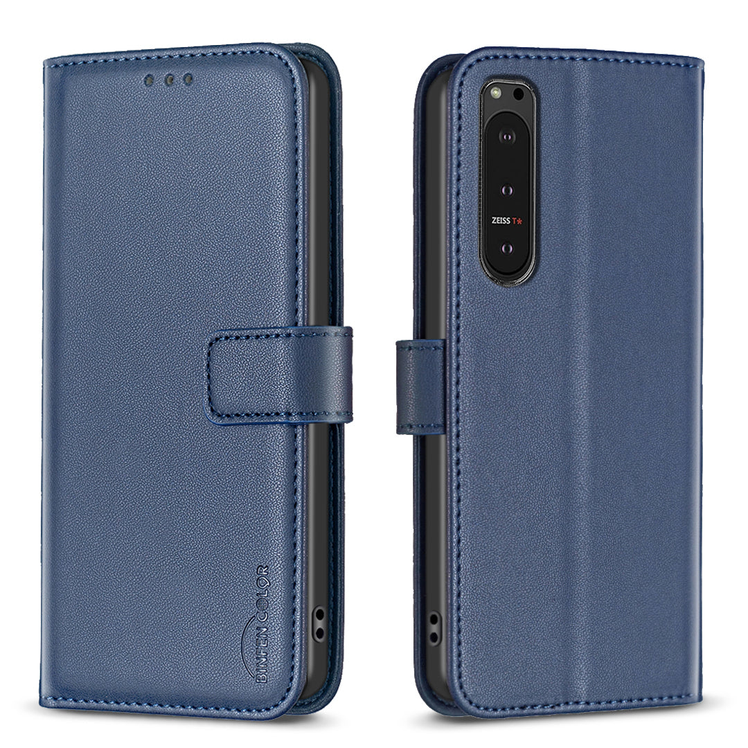 BINFEN COLOR BF17 For Sony Xperia 10 VI Case PU Leather Magnetic Buckle Flip Phone Cover