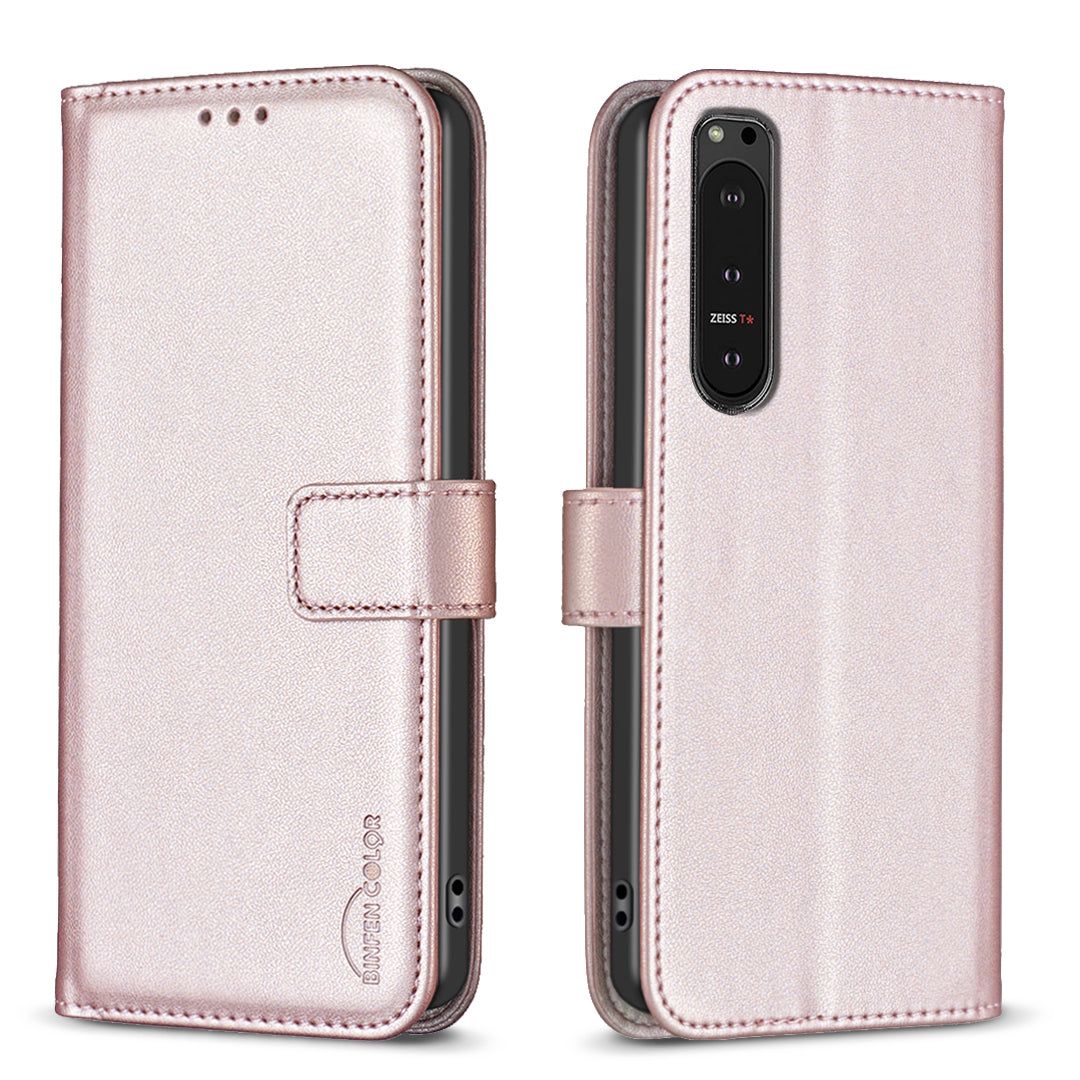 BINFEN COLOR BF17 For Sony Xperia 10 VI Case PU Leather Magnetic Buckle Flip Phone Cover