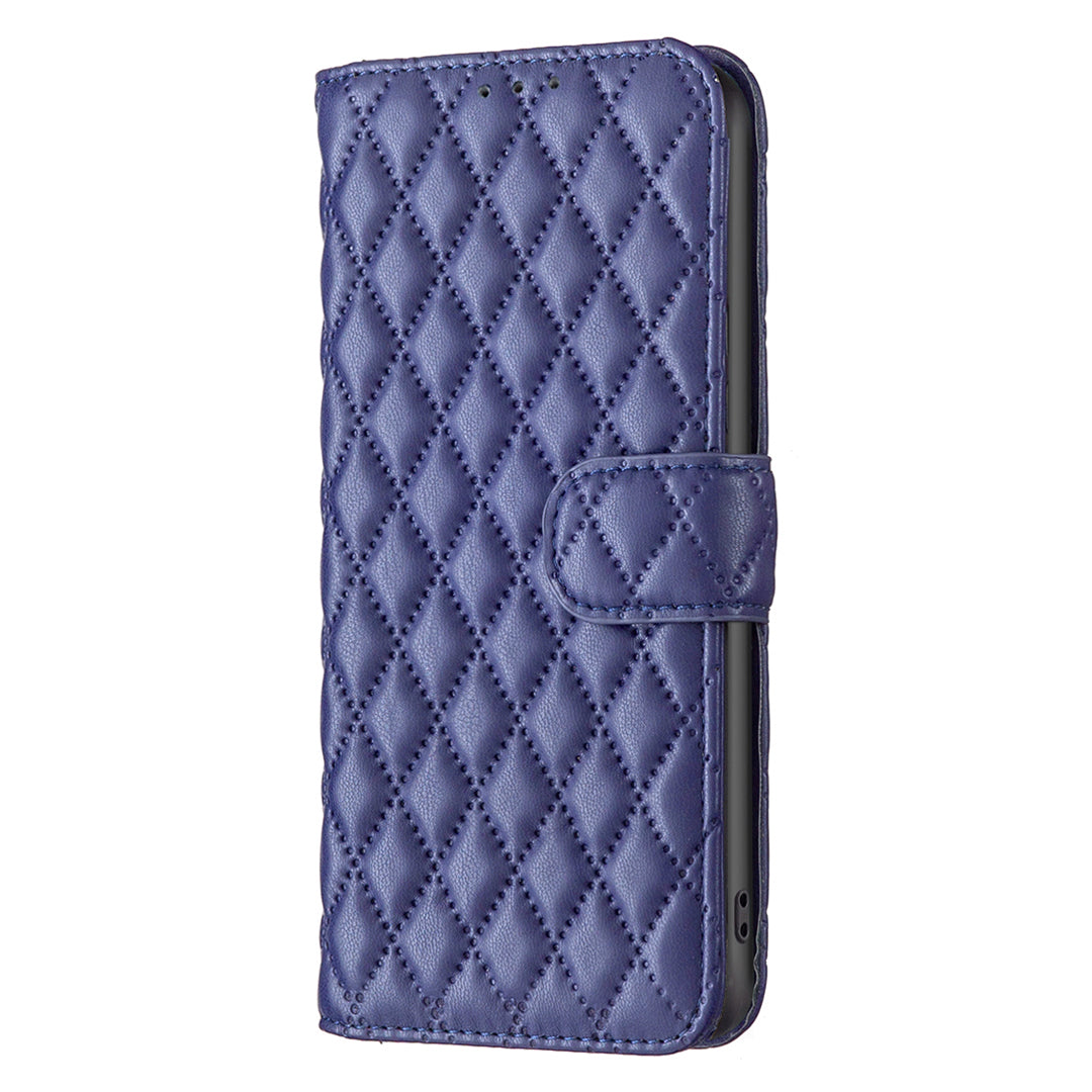 BINFEN COLOR BF Style-14 For Sony Xperia 10 VI Case Rhombus Grid Phone Cover with Magnetic Clasp