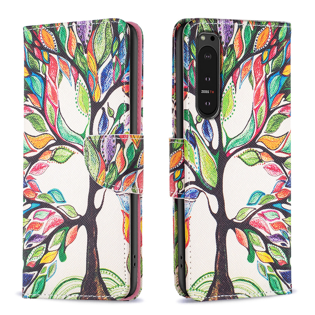 For Sony Xperia 10 VI Cell Phone Case Pattern Printing Leather Flip Stand Wallet Cover