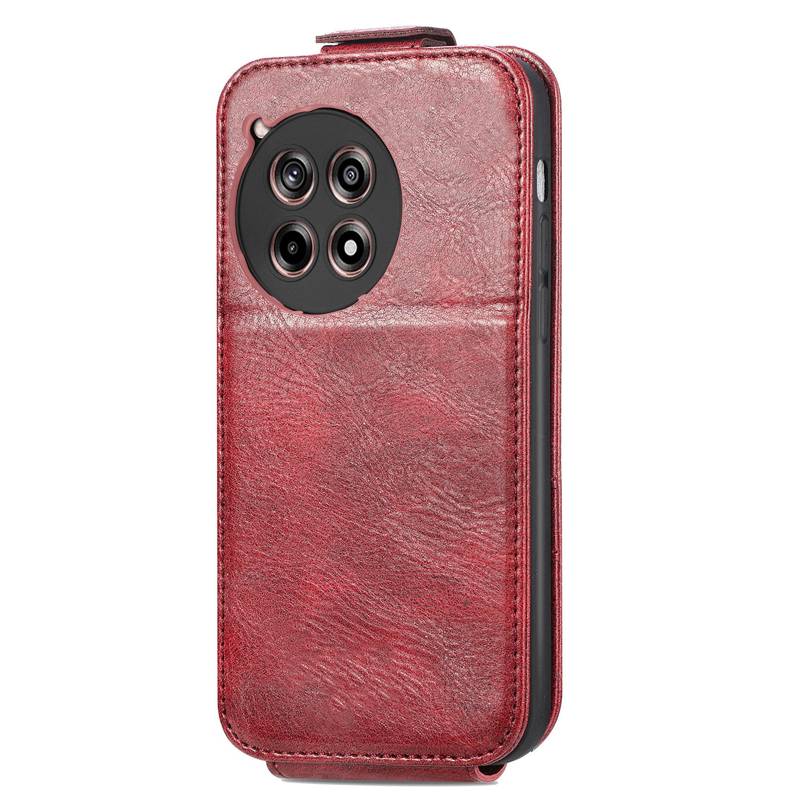 For OnePlus Ace 3 5G / 12R 5G Case PU Leather Vertical Flip Zipper Pocket Phone Cover Shell