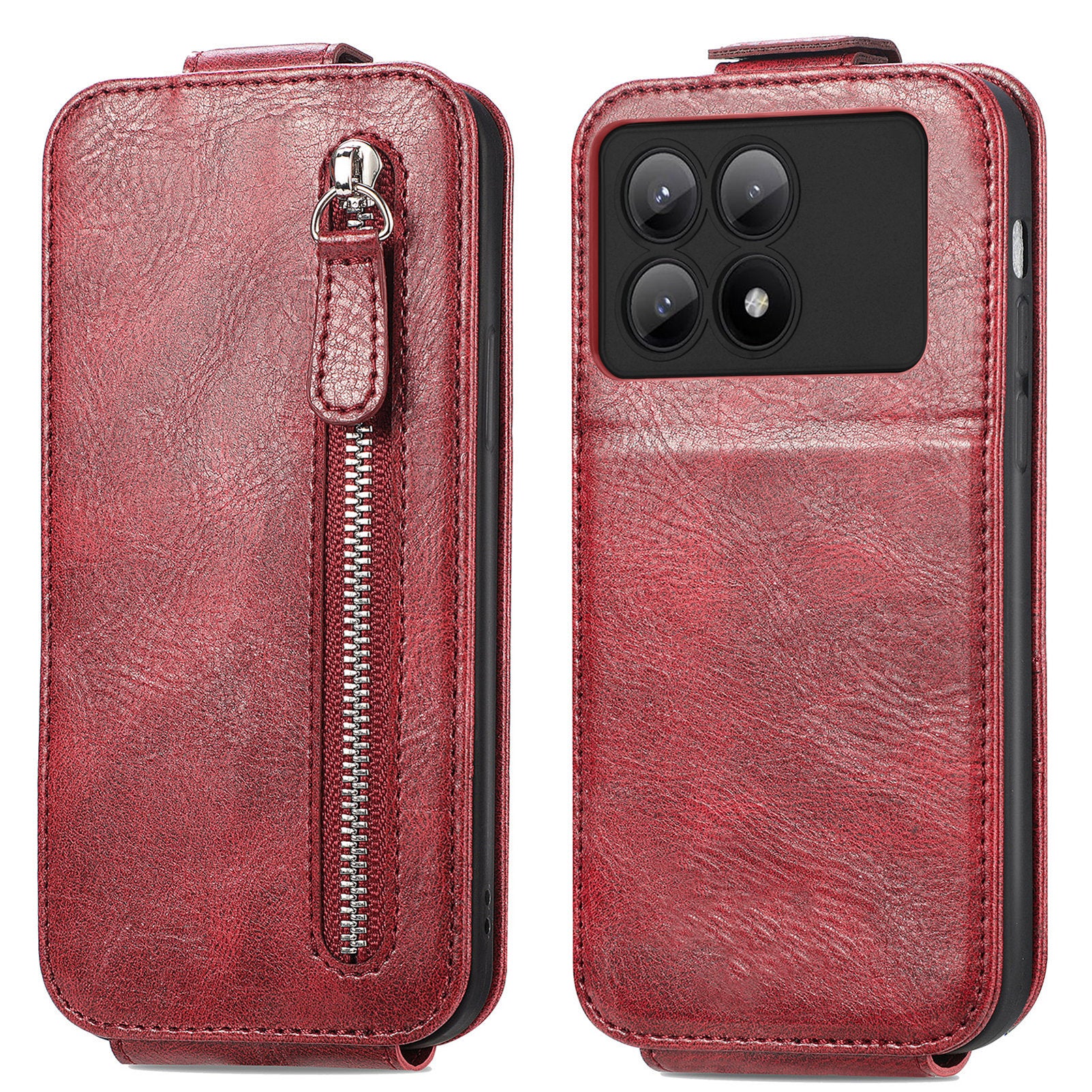 For Xiaomi Redmi K70E 5G / Poco X6 Pro 5G Case Vertical Flip Zipper TPU+PU Leather Phone Cover