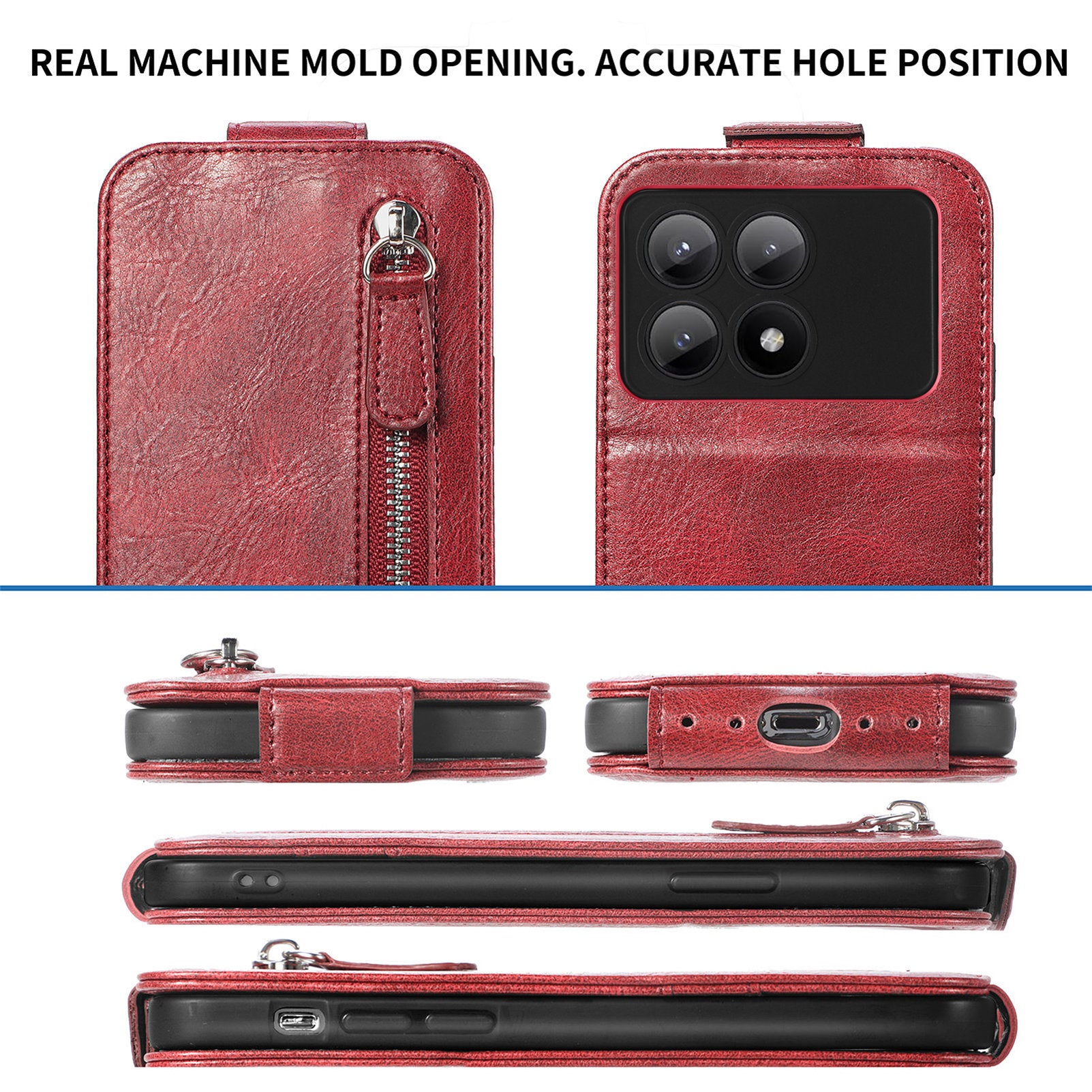 For Xiaomi Redmi K70E 5G / Poco X6 Pro 5G Case Vertical Flip Zipper TPU+PU Leather Phone Cover