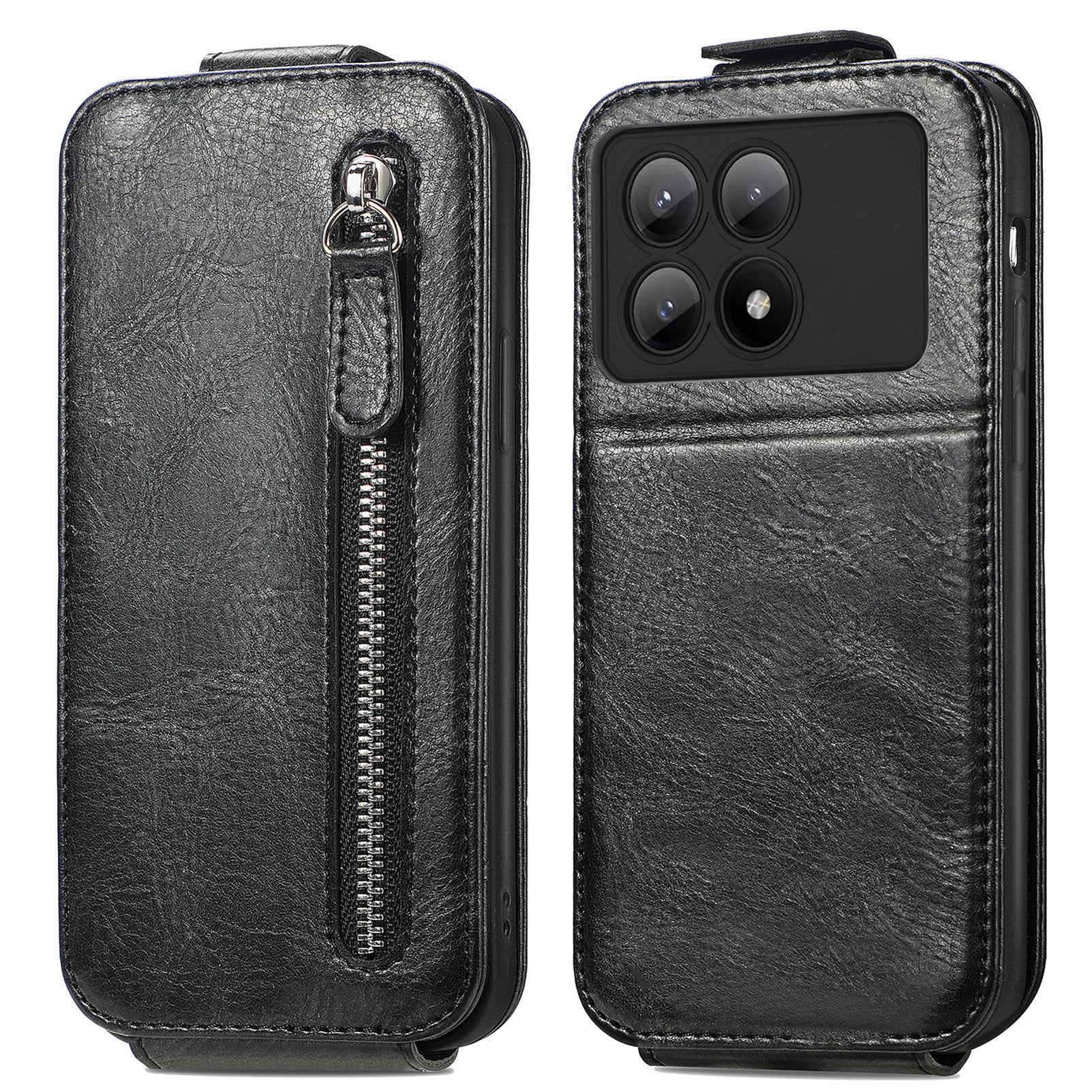 For Xiaomi Redmi K70E 5G / Poco X6 Pro 5G Case Vertical Flip Zipper TPU+PU Leather Phone Cover