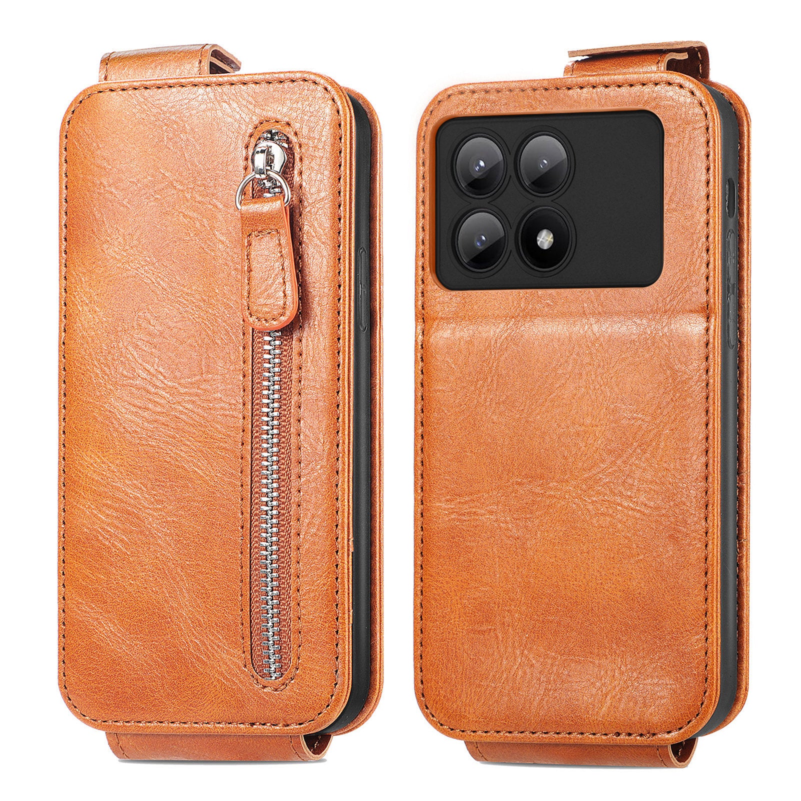 For Xiaomi Redmi K70E 5G / Poco X6 Pro 5G Case Vertical Flip Zipper TPU+PU Leather Phone Cover