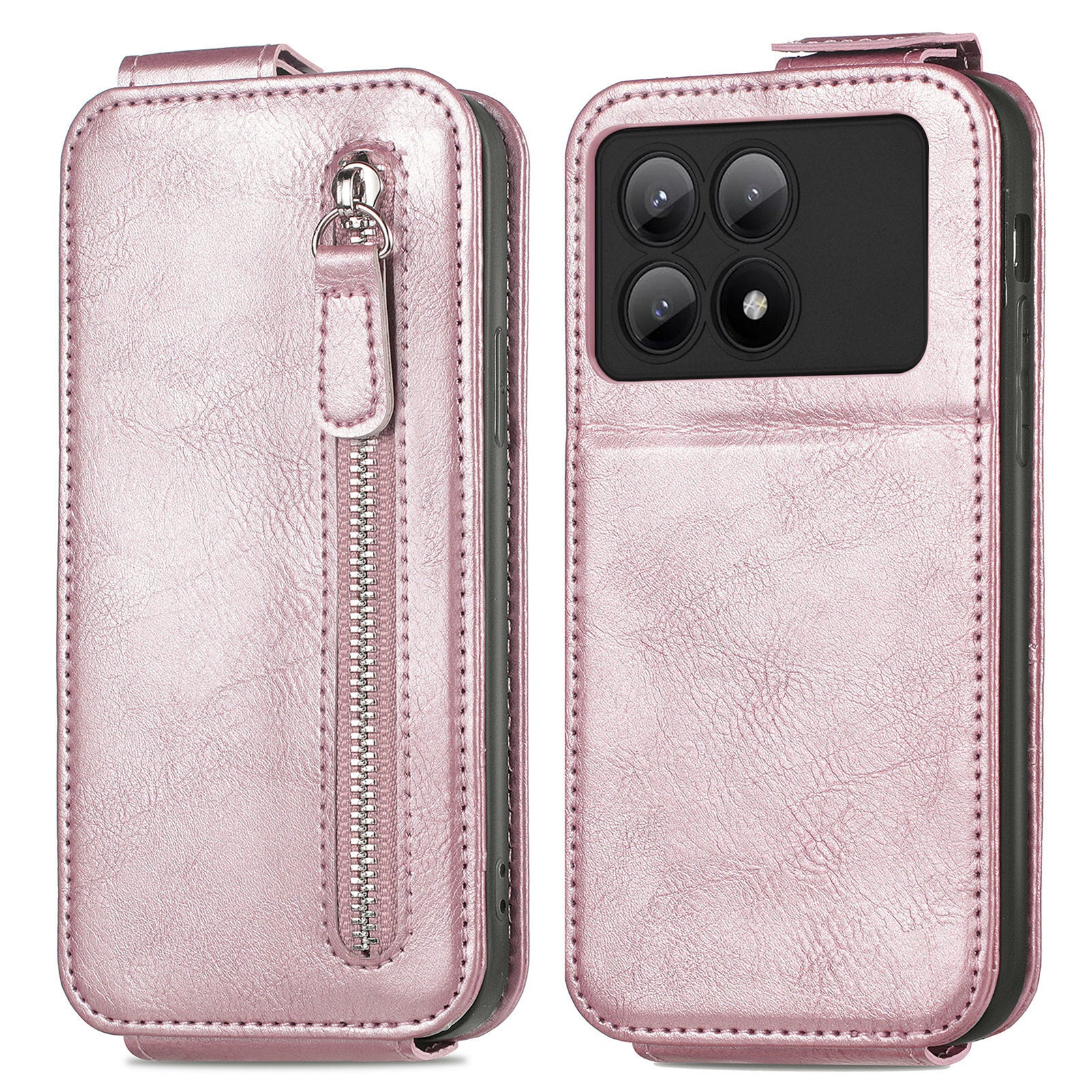 For Xiaomi Redmi K70E 5G / Poco X6 Pro 5G Case Vertical Flip Zipper TPU+PU Leather Phone Cover