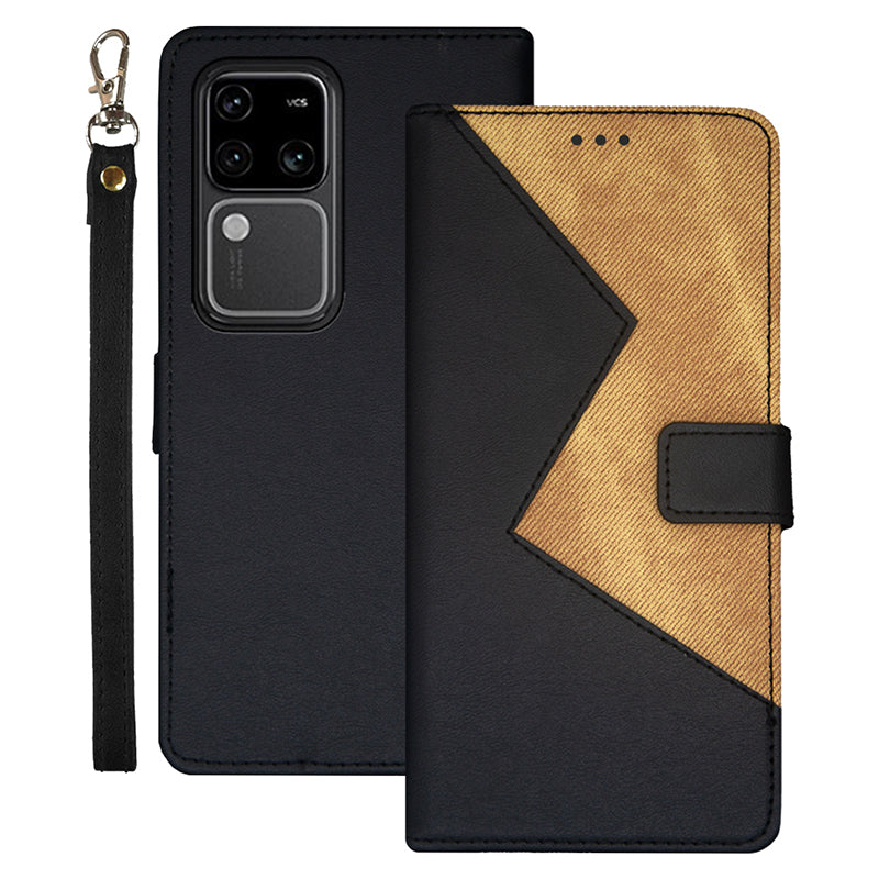 IDEWEI For vivo V30 Pro 5G Case Card Slots Holder Folio PU Leather Phone Cover