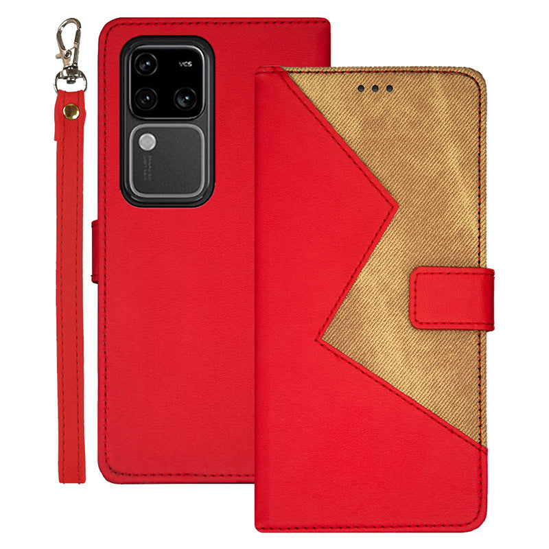 IDEWEI For vivo V30 Pro 5G Case Card Slots Holder Folio PU Leather Phone Cover