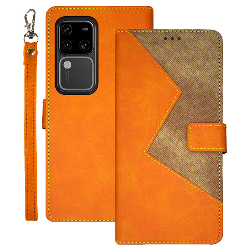 IDEWEI For vivo V30 Pro 5G Case Card Slots Holder Folio PU Leather Phone Cover