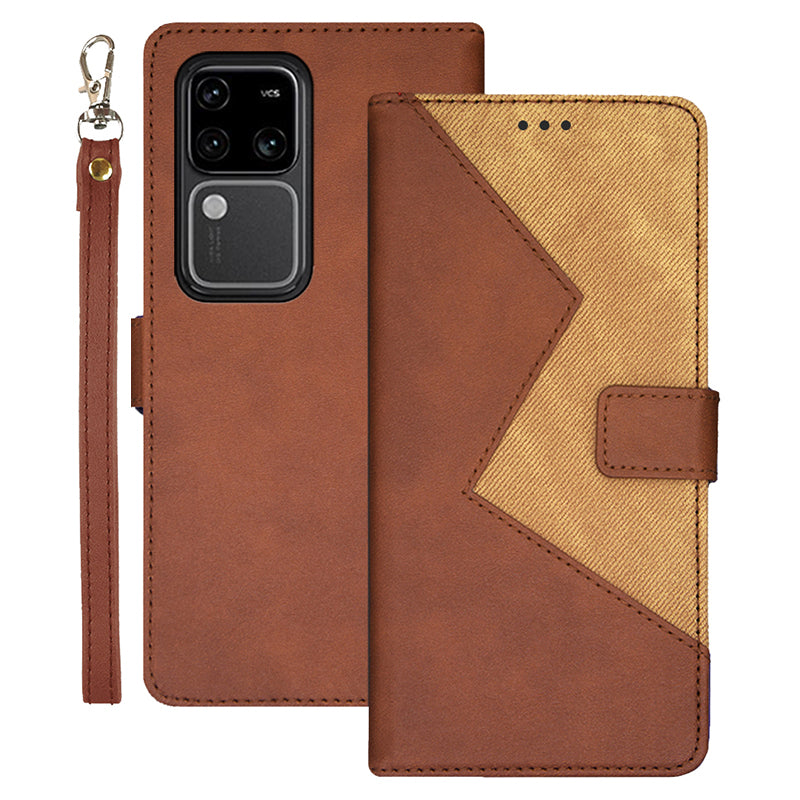IDEWEI For vivo V30 Pro 5G Case Card Slots Holder Folio PU Leather Phone Cover