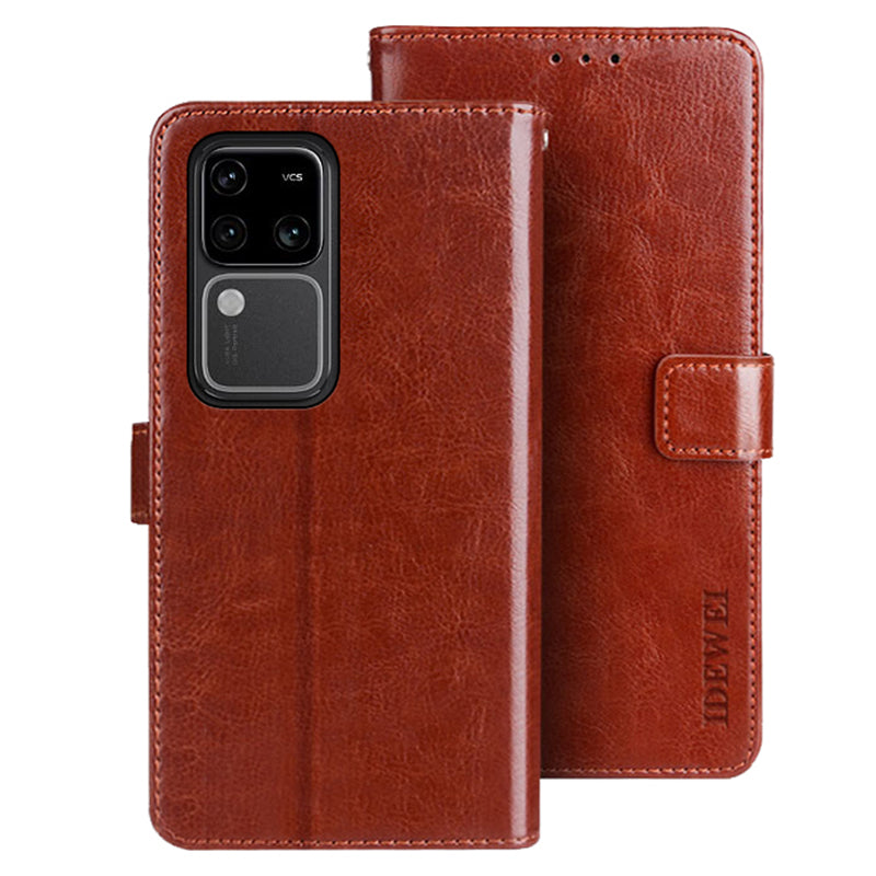 IDEWEI For vivo V30 Pro 5G Case PU Leather Wallet Stand Phone Cover