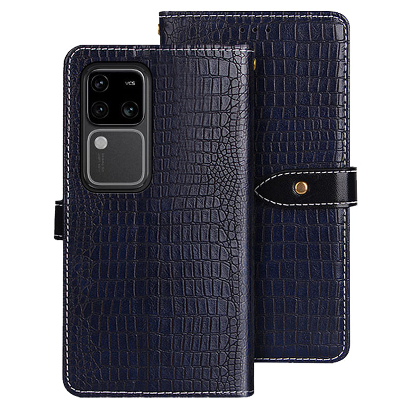 IDEWEI For vivo V30 Pro 5G Case PU Leather Crocodile Texture Flip Wallet Phone Cover