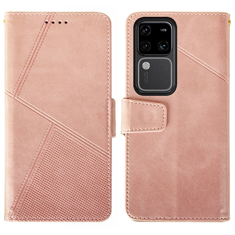 IDEWEI For vivo V30 Pro 5G Leather Case Card Slots Wallet Calf Texture Phone Cover