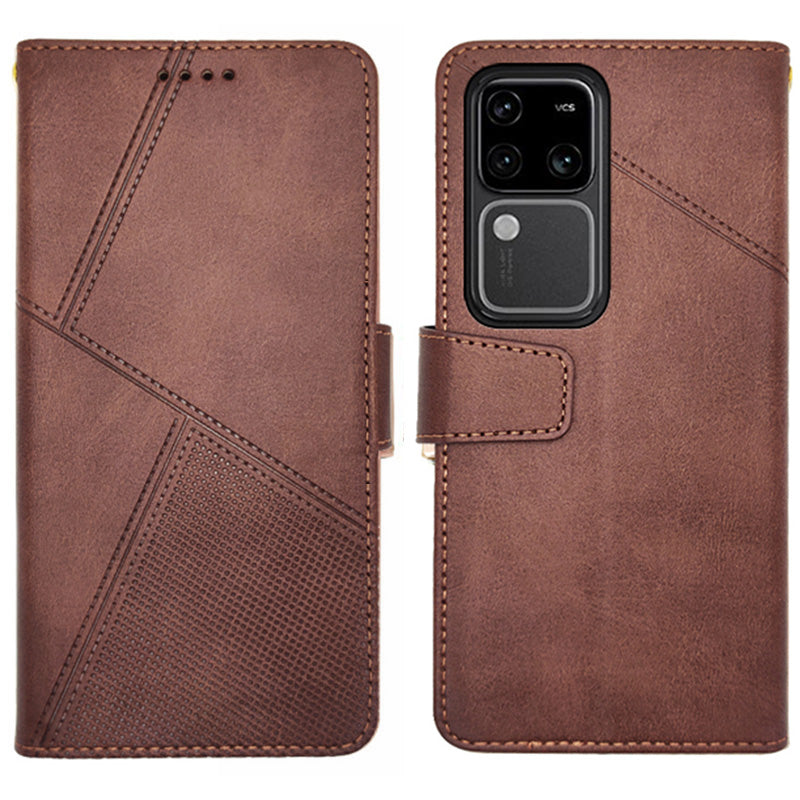 IDEWEI For vivo V30 Pro 5G Leather Case Card Slots Wallet Calf Texture Phone Cover