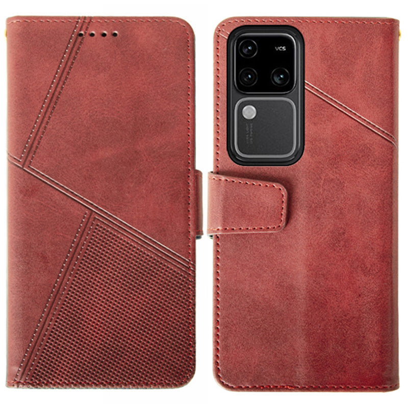IDEWEI For vivo V30 Pro 5G Leather Case Card Slots Wallet Calf Texture Phone Cover