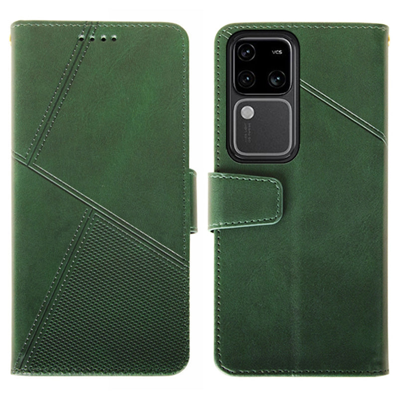 IDEWEI For vivo V30 Pro 5G Leather Case Card Slots Wallet Calf Texture Phone Cover