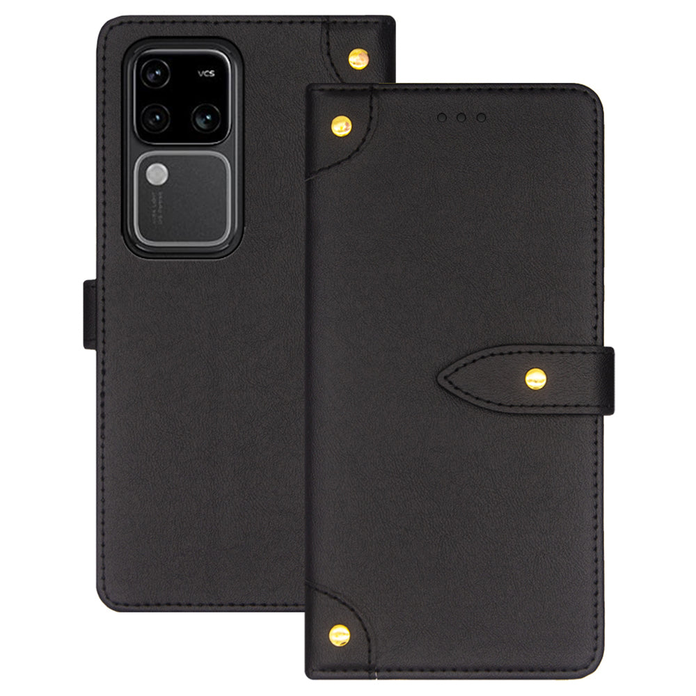 IDEWEI For vivo V30 Pro 5G Case Anti-Scratch PU Leather Card Slots Cell Phone Cover