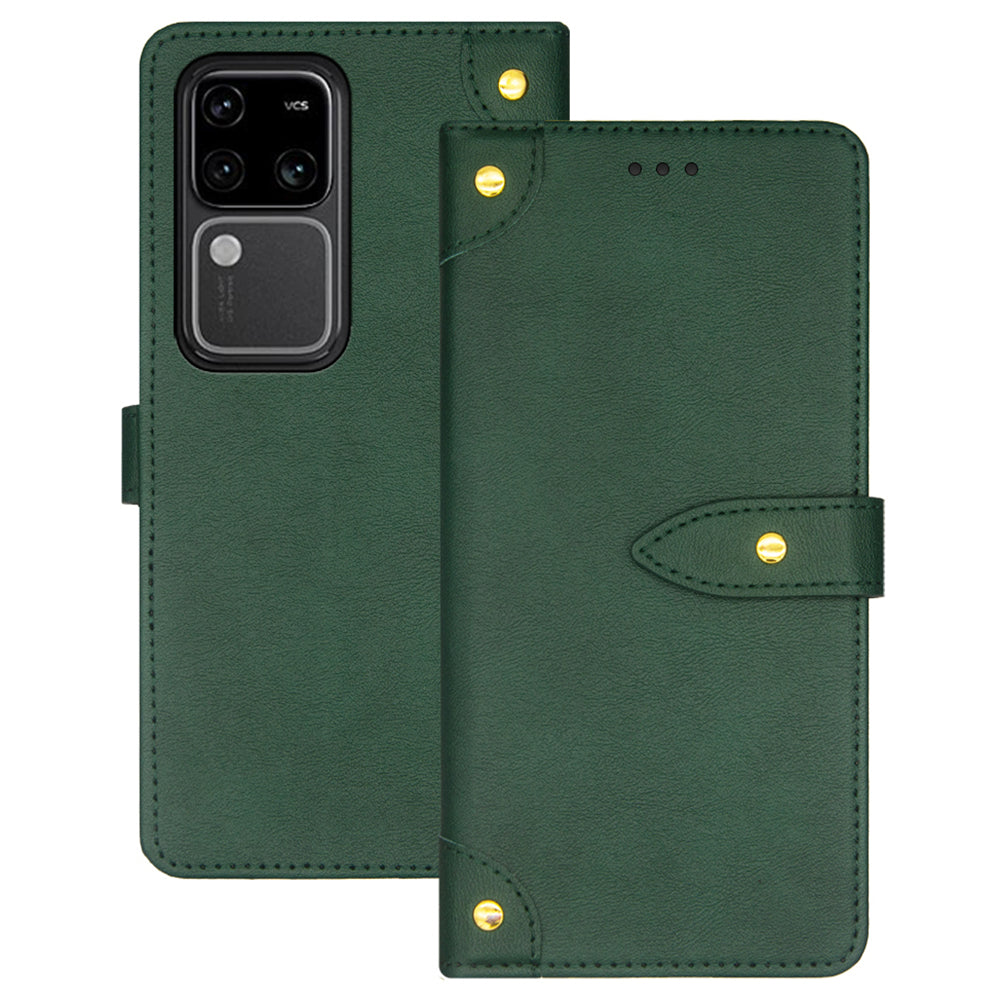 IDEWEI For vivo V30 Pro 5G Case Anti-Scratch PU Leather Card Slots Cell Phone Cover