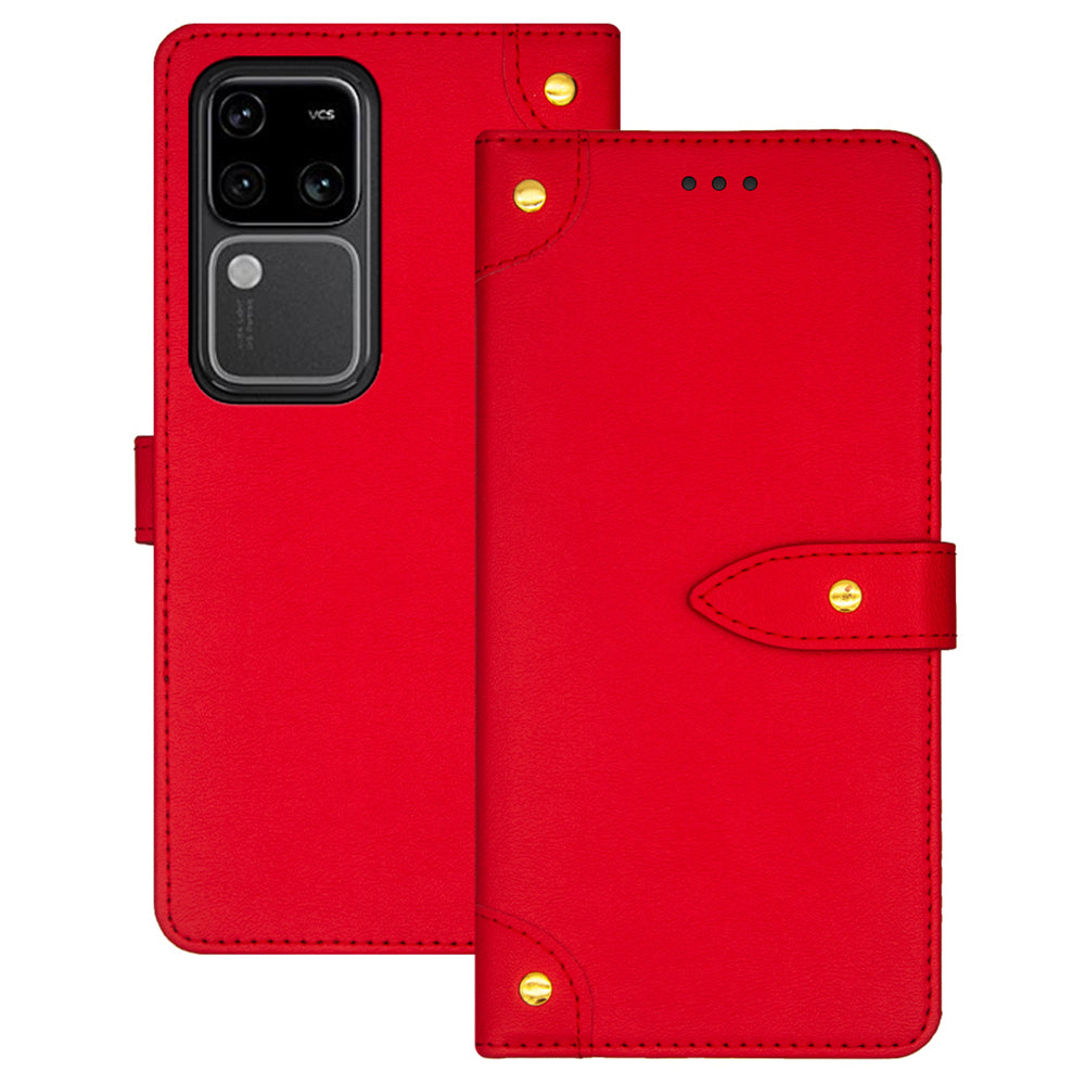 IDEWEI For vivo V30 Pro 5G Case Anti-Scratch PU Leather Card Slots Cell Phone Cover