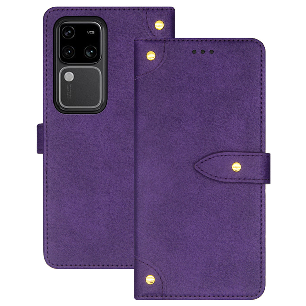 IDEWEI For vivo V30 Pro 5G Case Anti-Scratch PU Leather Card Slots Cell Phone Cover