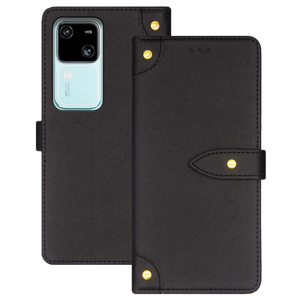 IDEWEI For vivo V30 5G Anti-Scratch PU Leather Phone Case Card Slots Cell Phone Cover