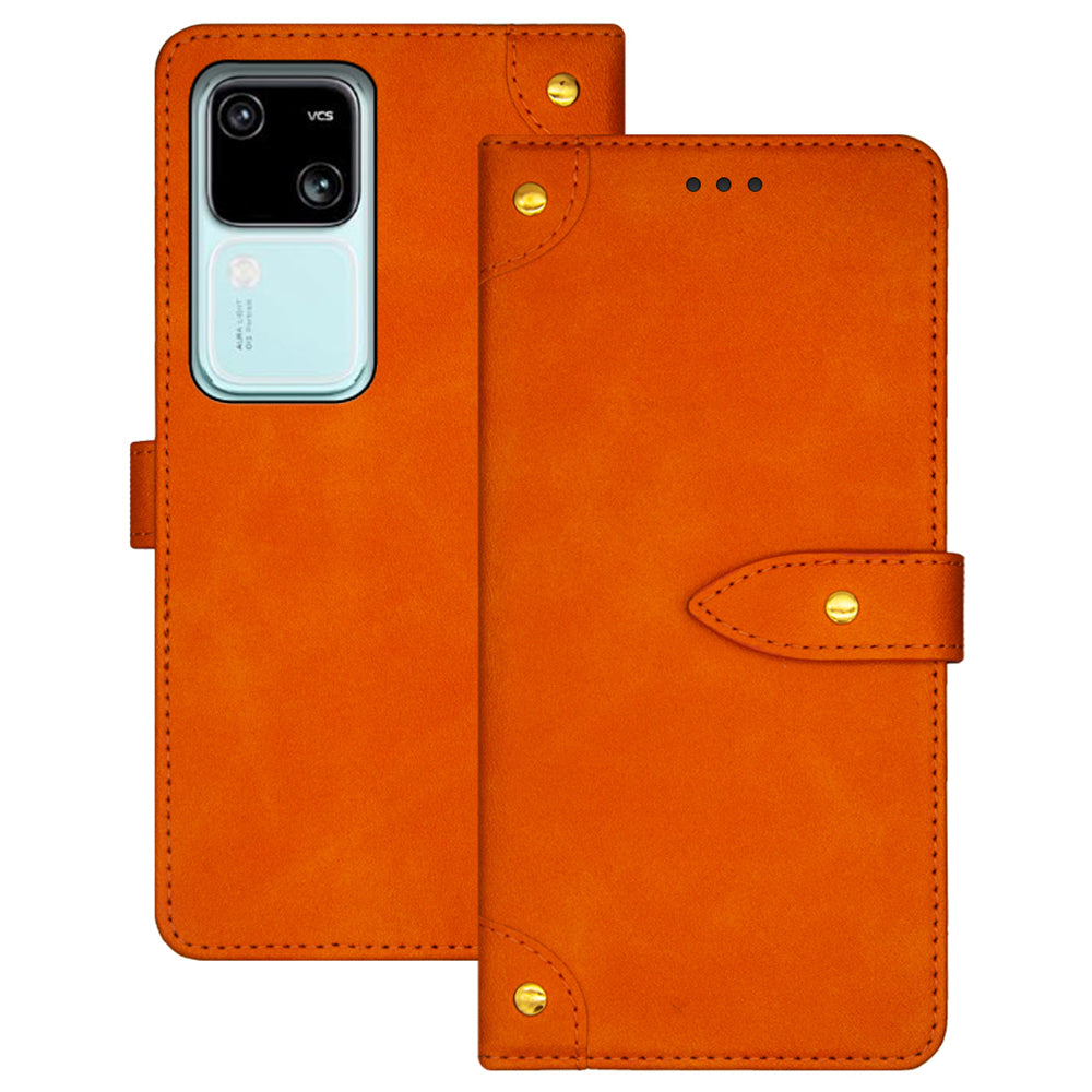 IDEWEI For vivo V30 5G Anti-Scratch PU Leather Phone Case Card Slots Cell Phone Cover