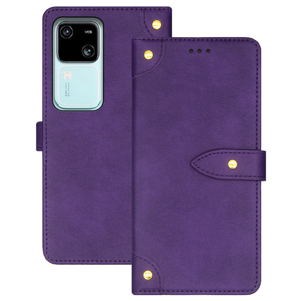 IDEWEI For vivo V30 5G Anti-Scratch PU Leather Phone Case Card Slots Cell Phone Cover