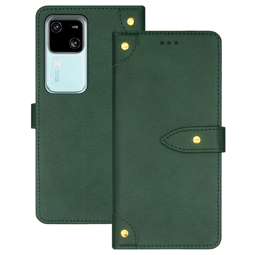 IDEWEI For vivo V30 5G Anti-Scratch PU Leather Phone Case Card Slots Cell Phone Cover