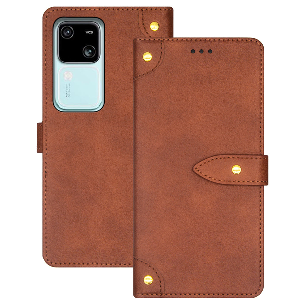 IDEWEI For vivo V30 5G Anti-Scratch PU Leather Phone Case Card Slots Cell Phone Cover