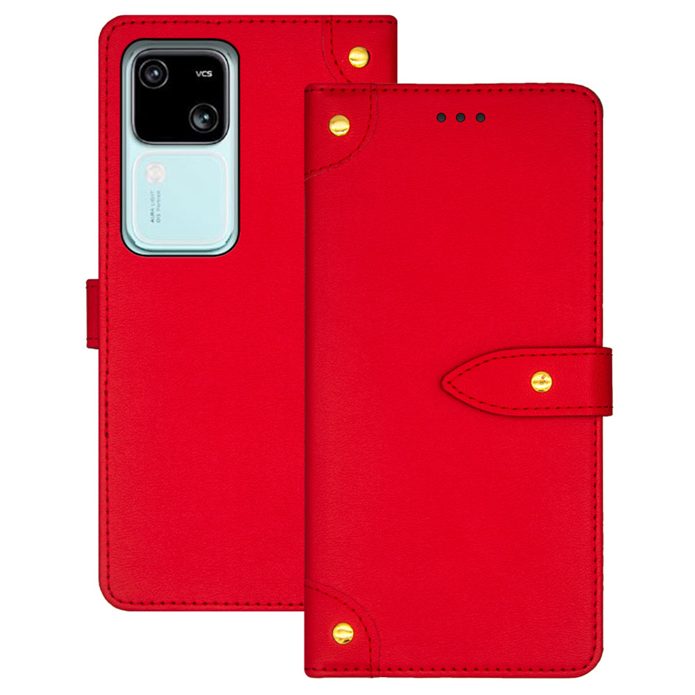 IDEWEI For vivo V30 5G Anti-Scratch PU Leather Phone Case Card Slots Cell Phone Cover
