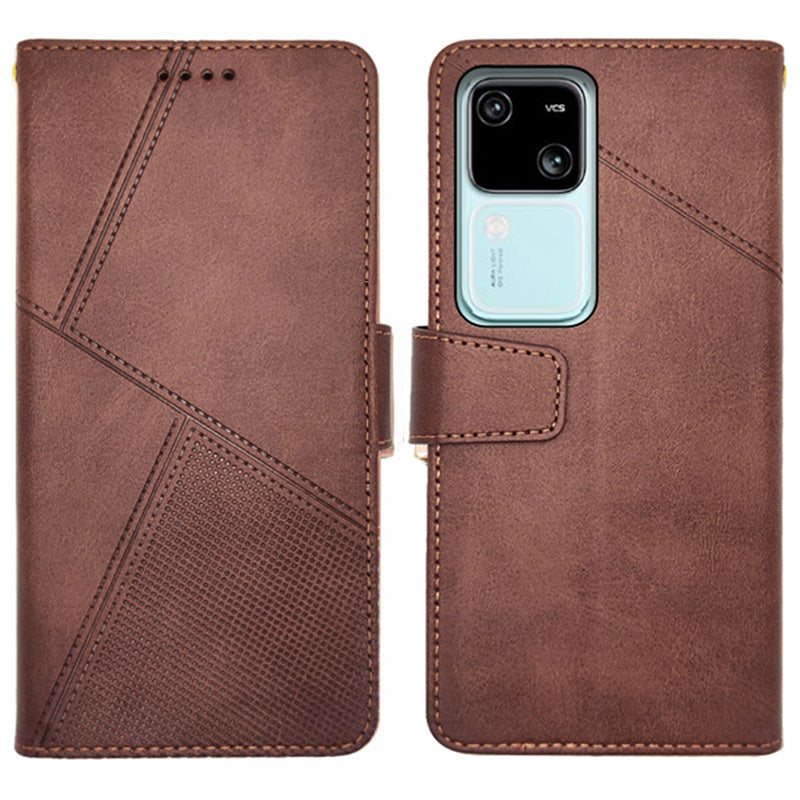 IDEWEI For vivo V30 5G PU Leather Case Card Slots Wallet Calf Texture Phone Cover