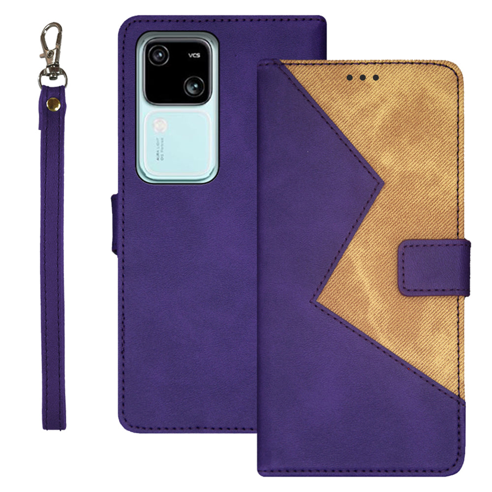 IDEWEI For vivo V30 5G Leather Case with 3 Card Slots Stand Phone Cover